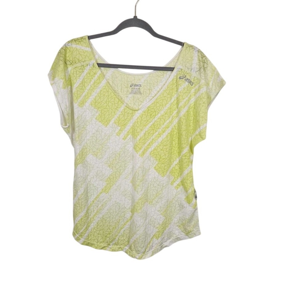 ASICS Women's‎ Tessa Burnout Capsleeve T-Shirt in Lime/White - Size XL